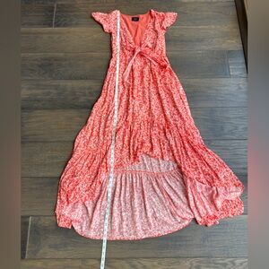 Coral Floral high low sun dress from Vici size small